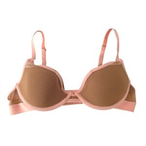 34A Pepper Pastel Pink and Brown Mesh Women's Bra